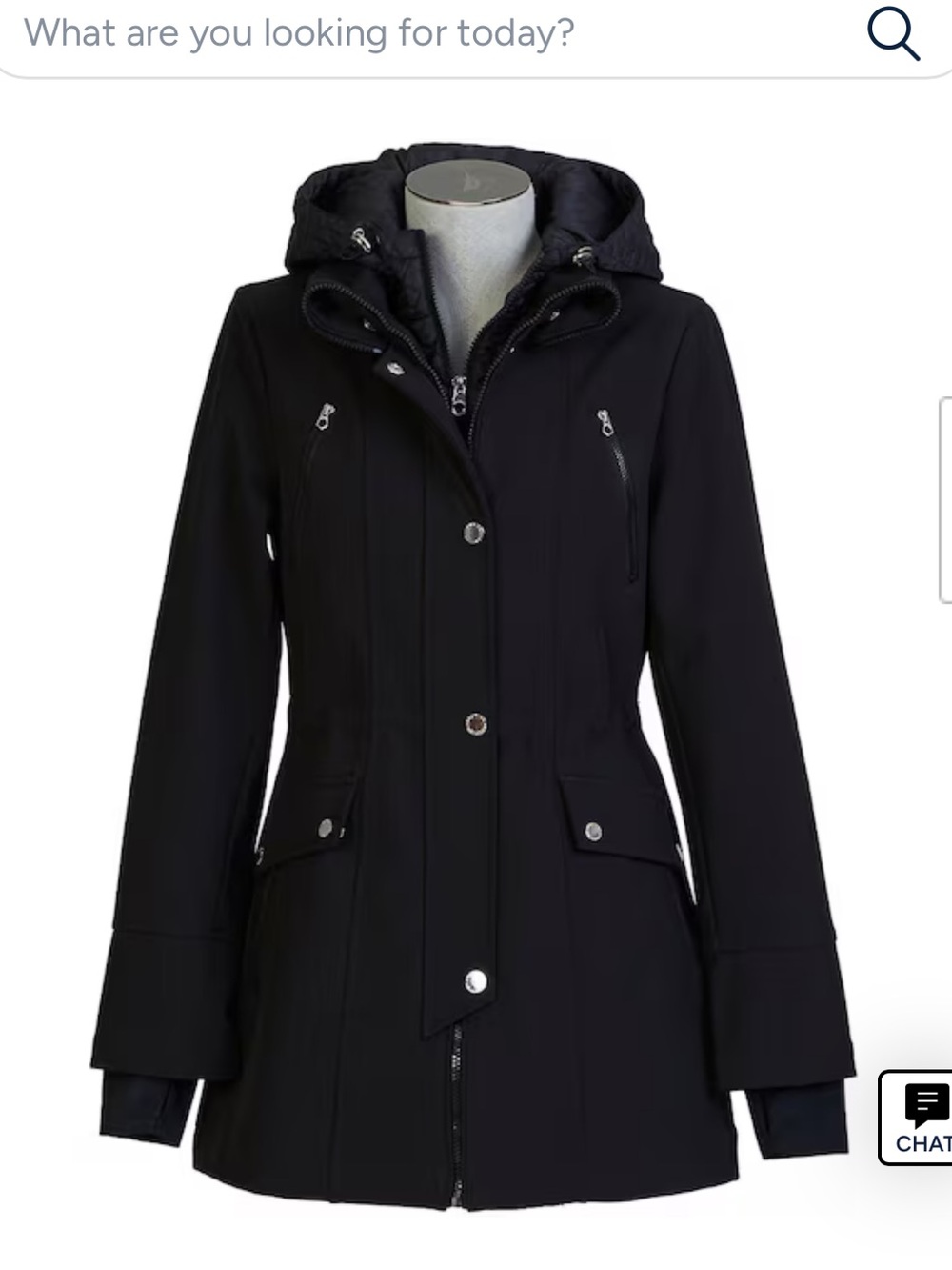 Nautica Women's Black Hooded Trench Coat